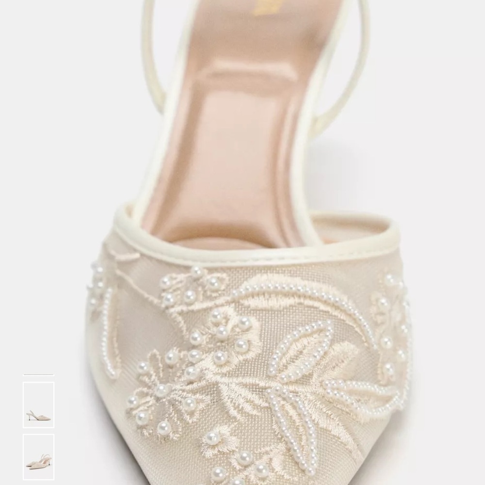 Elegant Cream Embellished Women's Shoes